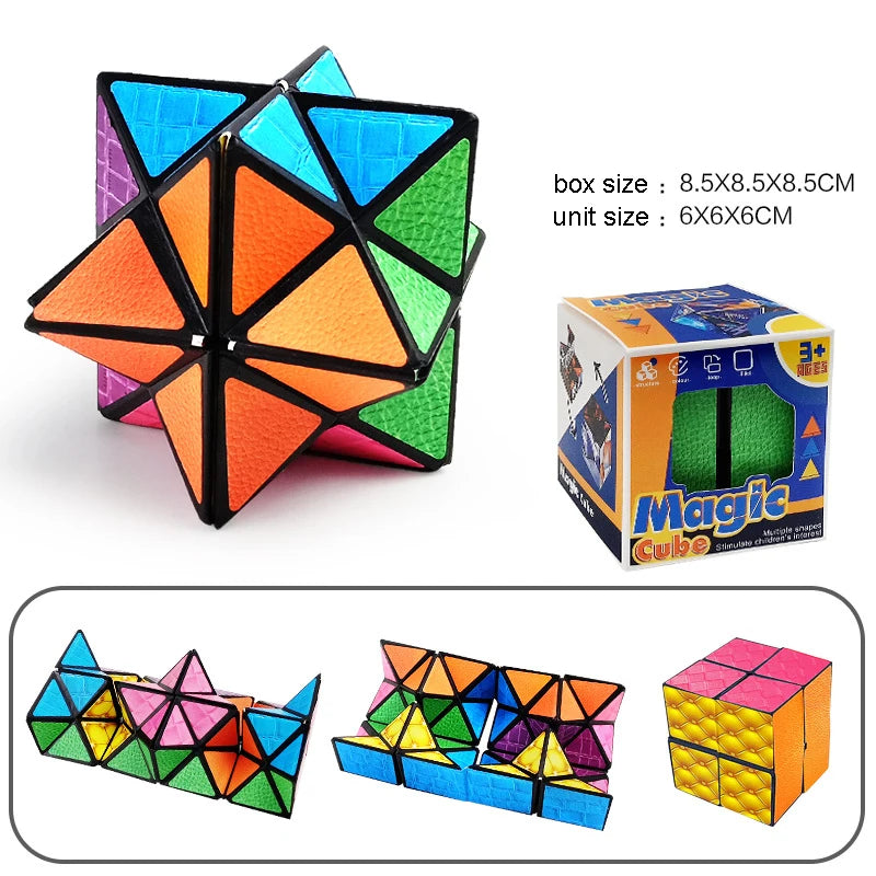BrilliantMagic Endless Intelligence Cube Toy Magic Block Square Change Cubes Made Durable Plastic for Ages 5+ Street Magic