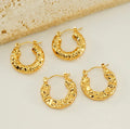 Beimai OEM Lava Concave and Convex Texture Vintage 18K Gold-plated Earrings