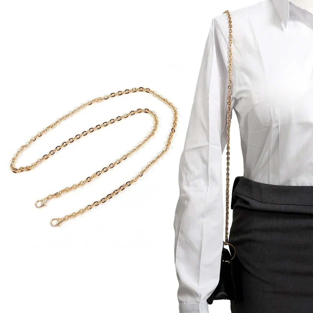 Meetee B-C120 High-end Lobster Buckle Thin Shoulder Strap Handbag Accessories Messenger Brass Bag Chain