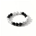 10mm Natural Meditation Faceted Howlite Black Onyx Frosted Beads Vintage Charm Fashion Jewelry DIY Stretch Protection Bracelet
