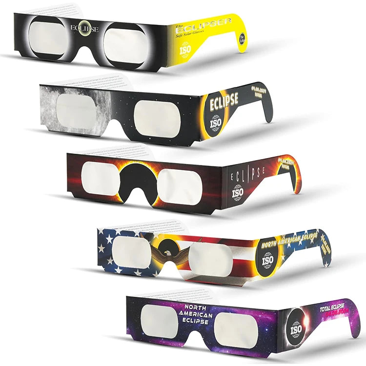 Factory ISO Certified Solar Eclipse Glasses Customized Design Solar Eclipse Viewing Paper Glasses for Viewing Eclipse