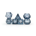 Custom Bulk 7pcs Dungeons and Dragons Resin Transparent Polyhedral Black Liquid Dice