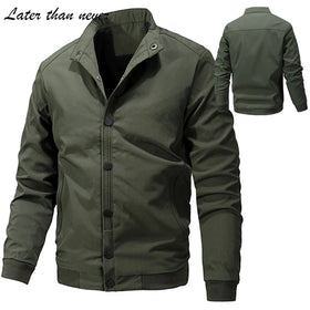 Vintage Golf Jacket Full Zipper Stand Collar Autumn Windbreaker Casual Jacket Outdoor Sport Jackets Chaqueta