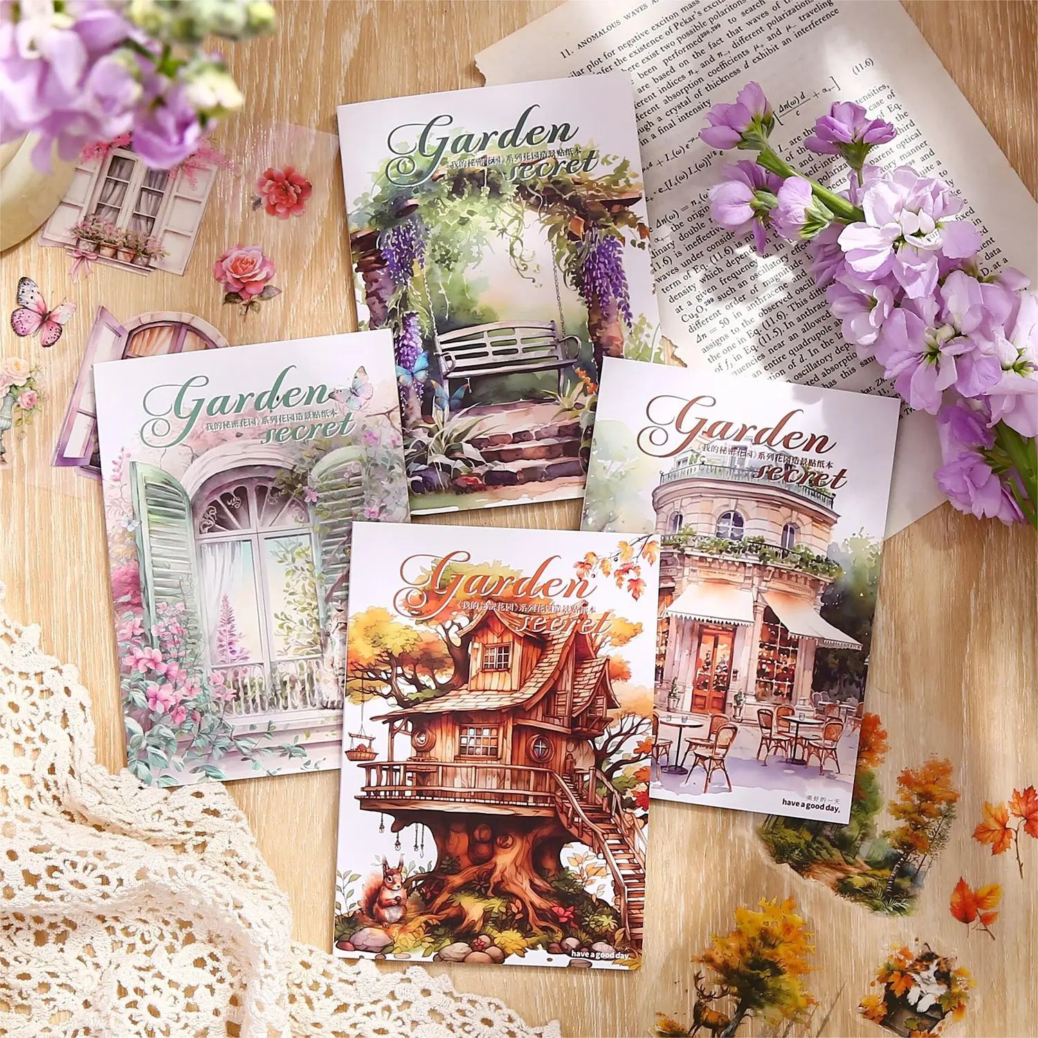 20pcs/pack PET Sticker Book My  Garden Series Vintage Handbook DIY Decoration Stickers Large Capacity Material Decoration