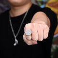 Hip Hop All Iced Out Bling Brass Fashion Jewelry Rings Gold Plated Micro Pave Cubic Zircon Stones Big Men Charm Jewelry