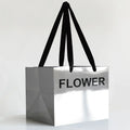 Hot Sale Mirror Silver Square Bottom Tote Bag Flower Arrangement Gift Paper Bags