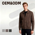 Custom Front Logo Solid Color Men's Retro Simple Lapel Knitted Cardigan High Quality Casual Sweater