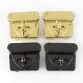 Meetee BF120 37*31mm Fashion Alloy Turn Twist Lock Handbag Mortise Lock for Women Bag Clasp Locks Hardware Accessories
