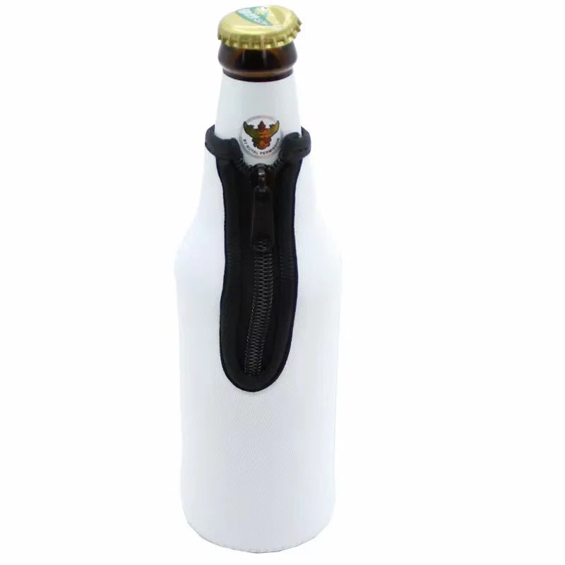 Wholesale 330ml Zipper for Bottle Holder Thick Home bar Neoprene Insulated Water Bottle Accessories Christmas Beer Bottle Cover