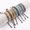 New Design Triple Stand 3MM Hematite Beads Custom Macrame Bracelet JBS12245