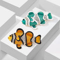 Fashion Crystal Rhinestone Fish Ocean Clownfish Brooch Oil Drop Enamel Brooches Pins for Women Girls Corsages Badges Lapel Pin