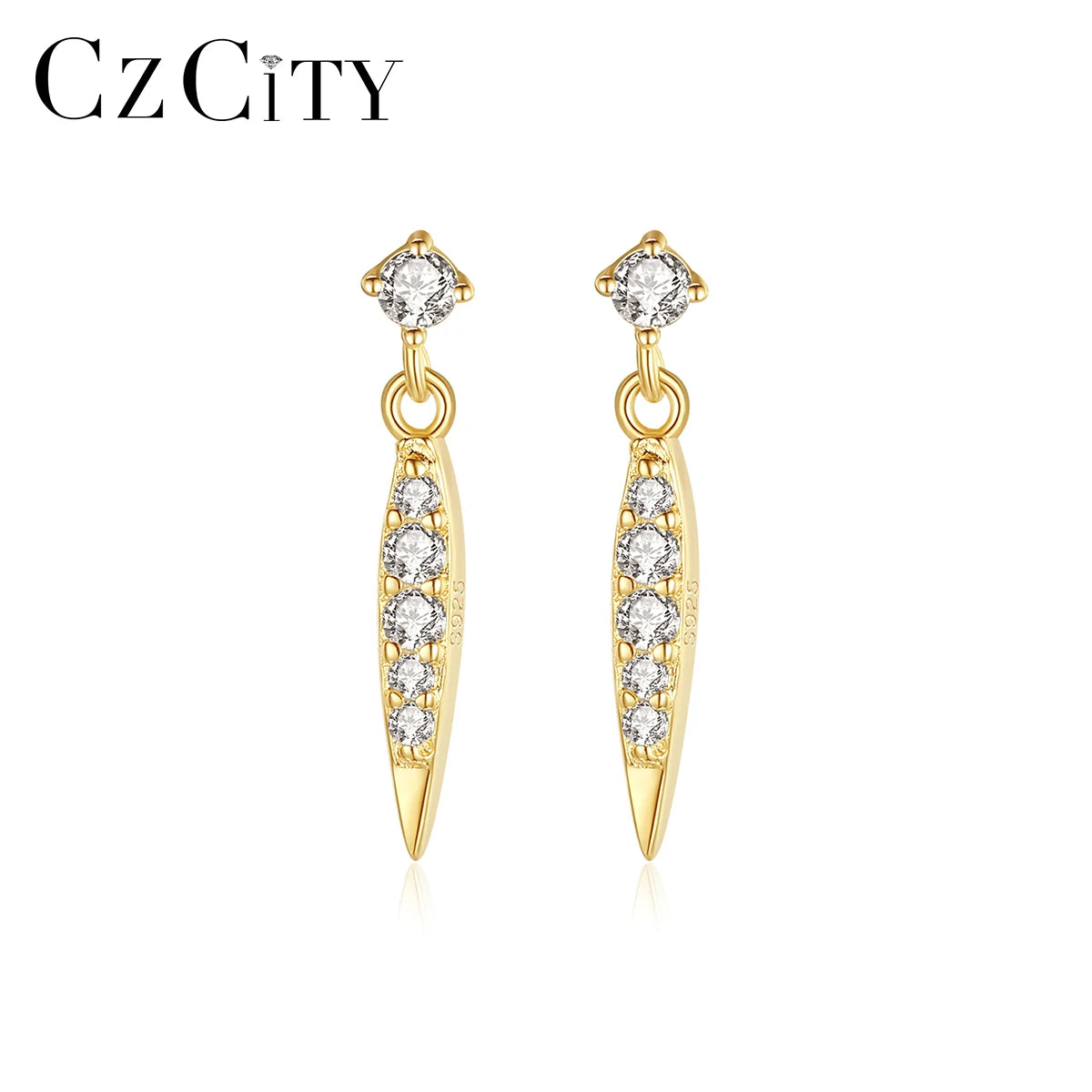 CZCITY Zircon Cute Design Korea Charm Small Earing Crystal Drop Funky Earring Zirconia Drop Earings