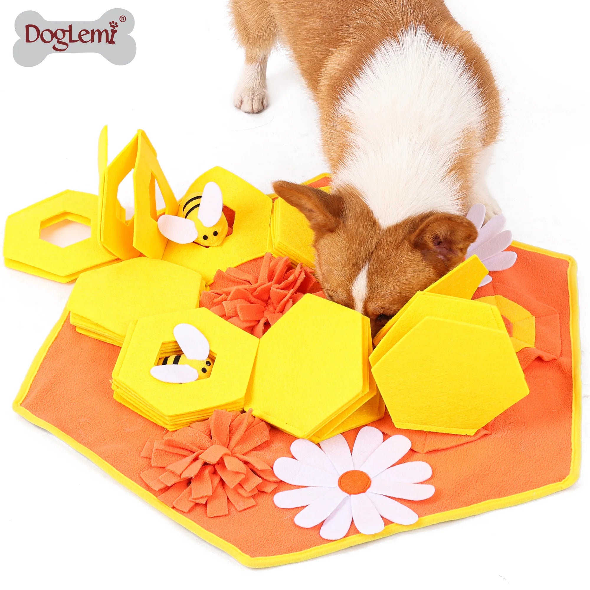 Multiple Snuffling Areas Anti-Slip Pet Dog Mat Eco-Friendly IQ Training Slow Feeder Made of Cloth