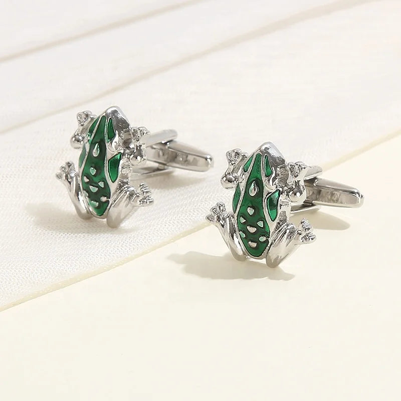 2025 Fashion Mans Personalized Metal Cuff Links Yiwu Wholesale Alloy Frog Cufflinks