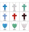MOQ 1pc Opal Cross Necklace/Blue Opal Cross Silver Gold Necklace 925 Silver Box Chain White Gold Plated Cross Necklace