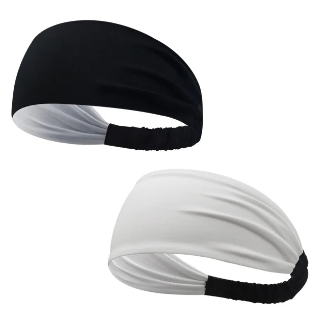 Cool Women Blue Printed Thick Athletica Headbands Microfiber Absorbent Running Fitness Sports Black Gray Headband Black White
