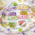 45pieces/pack  Flower Diary Sticker Gold Shadow Series Plant Flower Journal Material Decorative Collage Base 4 Models