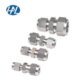 SS316 Stainless Steel Forging 25mm Compression Fitting Reducing Union Double Ferrule Tube OD 1/4in.