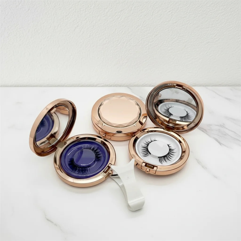 New Products Vegan Faux Mink Magnetic Lashes No Glue Super Fine Quantum Magnetic Lashes with Curler Set in Portable Lash Case