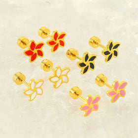 Stainless Steel Gold Earrings Surgical Screw Stud Earrings Stainless Steel
