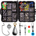 165pcs Fishing Tools Accessories Kit  With Jig Hook Bullet Bass Sinker Weights Fishing Swivel Snaps Fishing Tackle Boxes