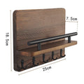 Rustic Pine Wooden Wood Wall Shelf Mail Holder Wall Mount Mail and Key Holder for Wall