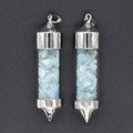 Hongzhuo Accessories Natural Amazonite Gravel Bullet-shaped Wishing Bottle Spirit Pendulum Drifting Bottle Pendant Jewelry
