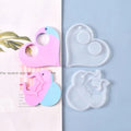 DIY Mouse Head Resin Keychain Mold With Holes Pet Tag Chocolate Fudge Silicone Plaster Mold Handmade Jewelry Pendant Making Tool
