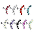 Set of 10 Stainless Steel Zircon Grillz for Cartilage Helix Tragus Nail Piercing Wedding Gift & Party Body Jewelry