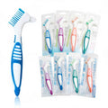 Double Bristle Head Portable Denture Cleaning Brush False Teeth Brush for Denture Care