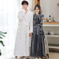 China Manufacturer Flannel Fleece Sleepwear Soft Thicken Bathrobe Warm Pajamas Man Male Nightwear Bath Robe After Bath Shower