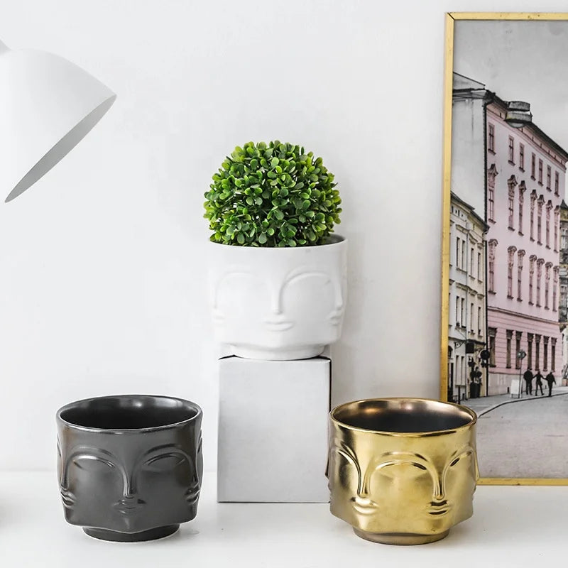 Wholesale Eco-Friendly White Asian Zen Porcelain Half-handmade Planter Succulent Flower Pot Bonsai Garden Tabletop Vase