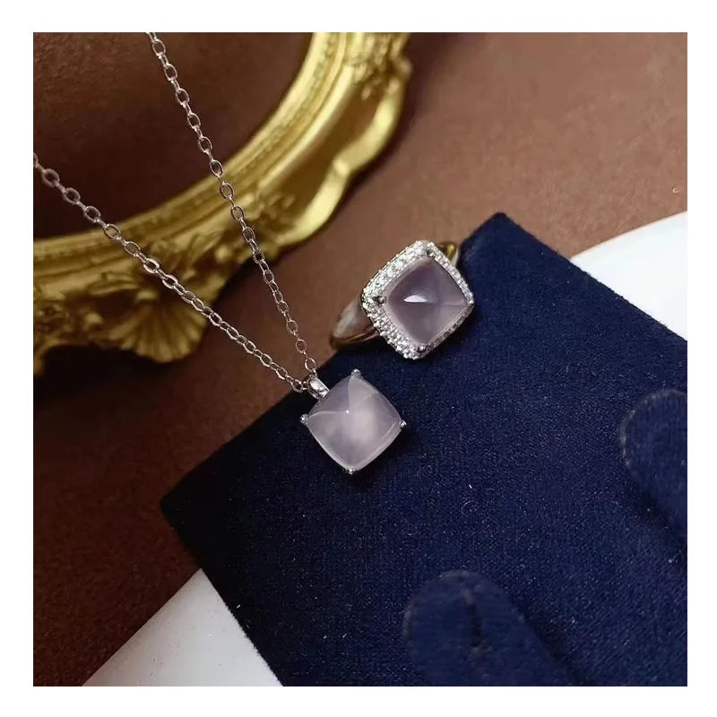 Hot Popular African 925 Sterling Silver 18k Gold Plating Natural Rose Quartz Crystal Zirconia Pendant Necklace