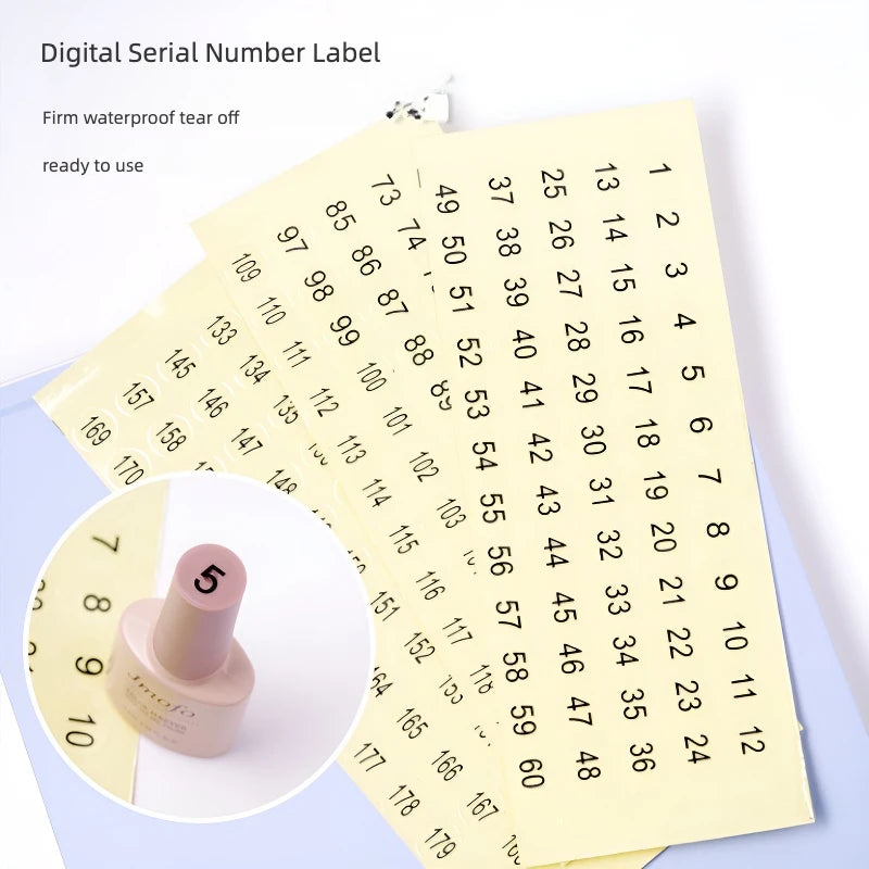 Nail Sticker Digital Label Round Transparent Digital Sticker Polish Lipstick Color Number Sticker Label