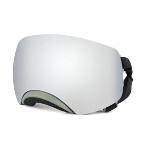 Black/Silver Lenses Replaceable Dog Goggles with Magnetic Attachment for Medium to Large Breeds Anti-UV Dog Eye Protection