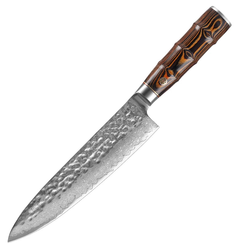 8-Inch Chef Knife with 67 Layers Damascus Steel Blade Carbon Steel and Pakkawood Handle Kitchen Knives Set with Gift Box