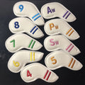 Hot Rainbow Embroidered Golf Iron Headcover 4-9 PW Aw SW LW in PU Leather Material Iron Covers