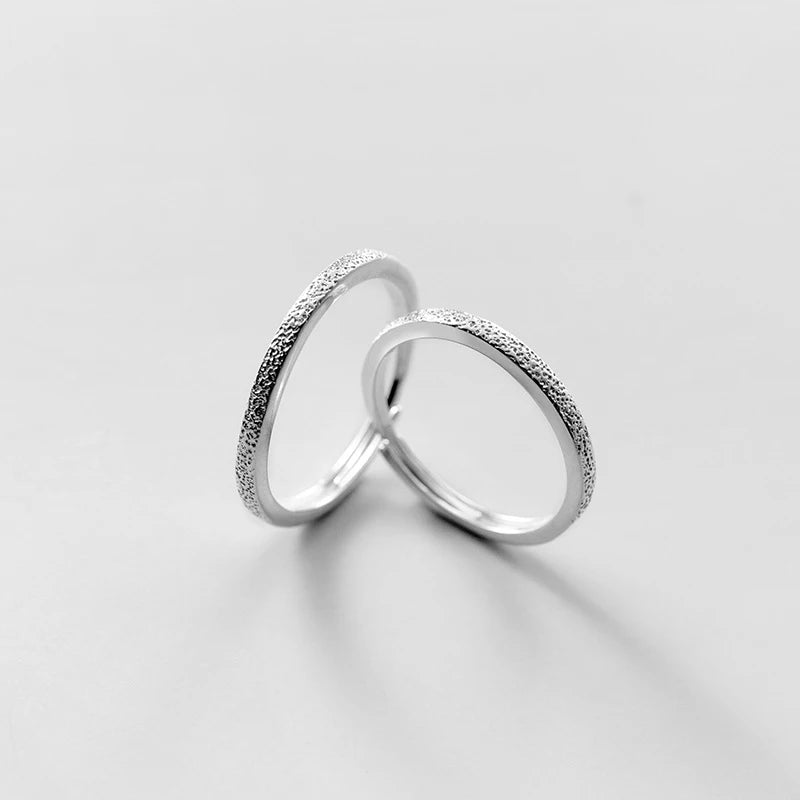 100% Real 925 Sterling Silver Women Men Frosted Netted Ring for Couple Jewelry