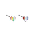 Factory Wholesale  Silver Heart Color Stud Earrings for Women Elegant Wedding Jewelry