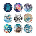 2021 Ocean Series Sublimation Cup Mats Water Absorbent Ceramic Coaster Premium Car Coasters & Pads