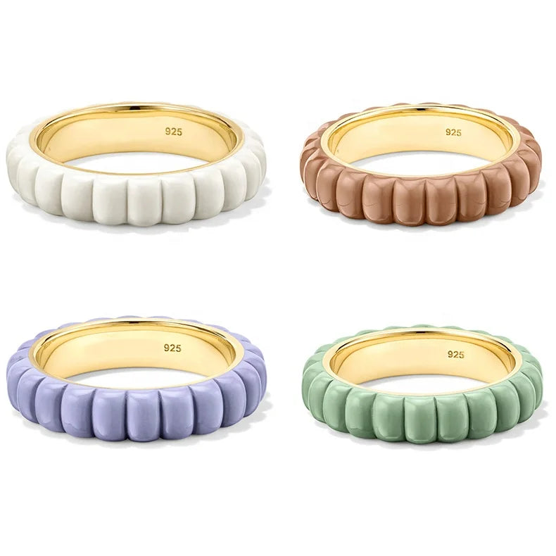 Gemnel Yiwu Cheap Wholesale Jewelry 18k Gold Plated Enamel Rings Women