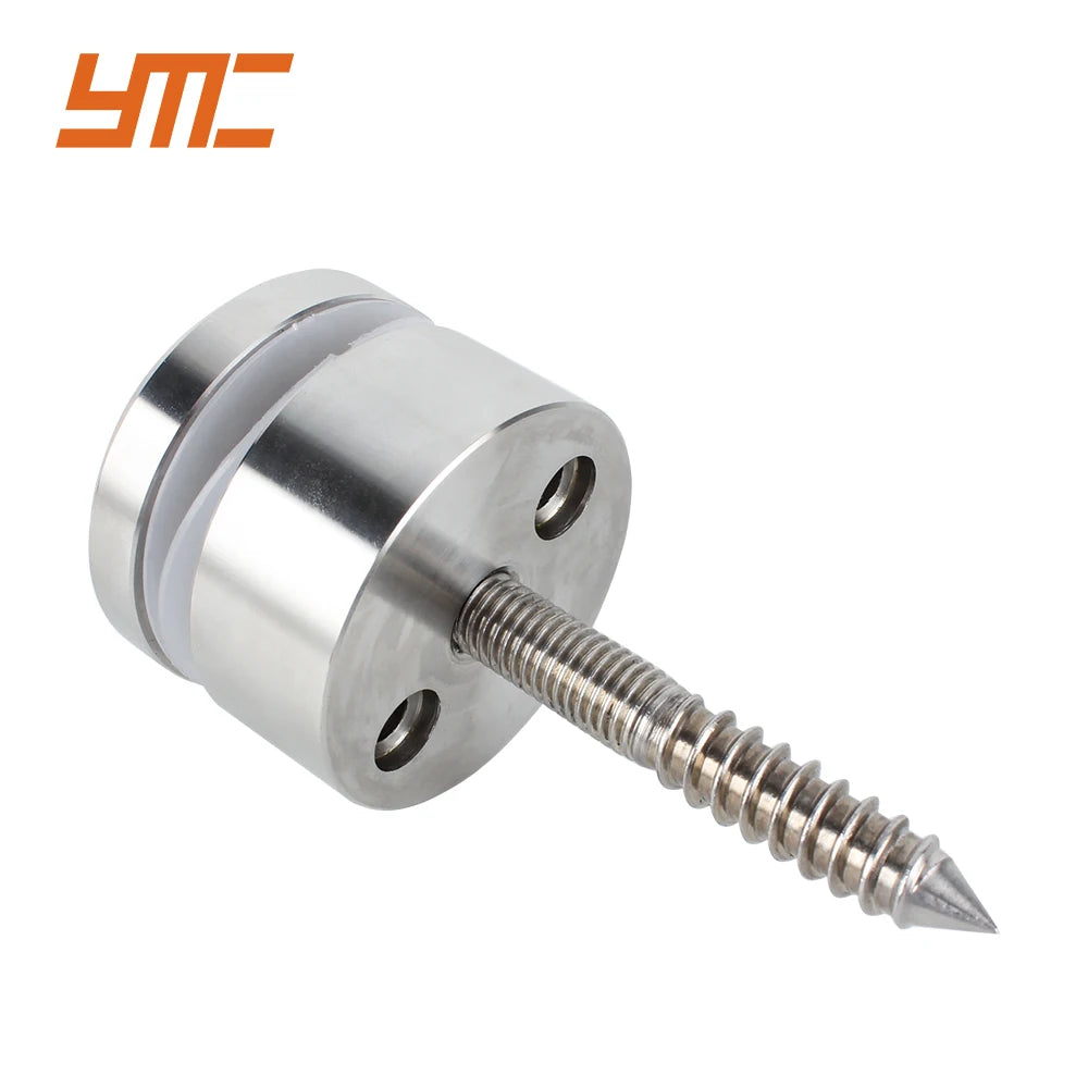 YMC Stainless Steel Glass Rail Standoff Polished Surface Side Mounted Clamps Secure Installation for 12-21.5mm Glass