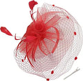 Bridal Artificial Flower Mesh Petal Veiled Headpiece Royal Wedding Hair Crown for Jockey Club Horse Racing Festival Women