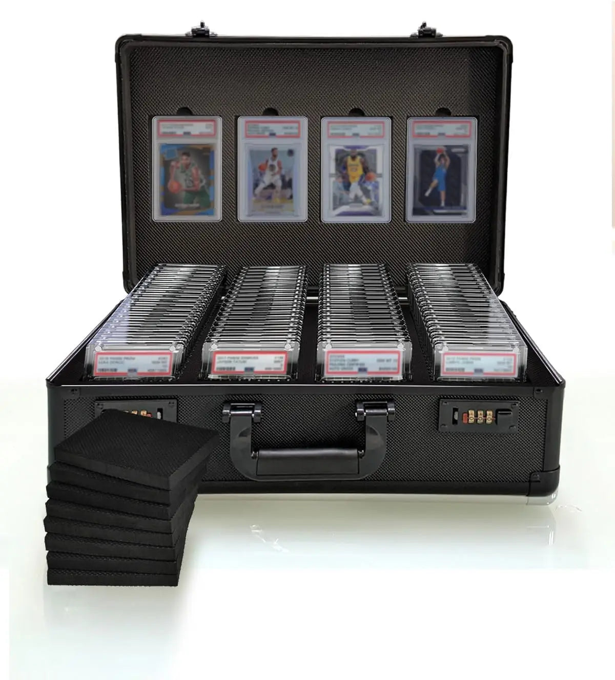 Durable 4-Row Graded Card Case with Combination Lock OEM/ODM Customizable Slab Card Storage Box