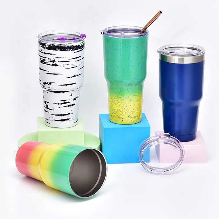 Factory Wholesale  Vacuum Thermos Cup Coffee Mugs Stainless Steel Metal Double Wall Fashion Insulated Tumbler with Lid