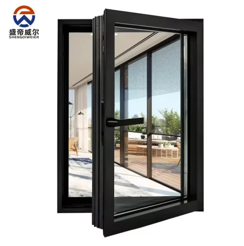 Customized Luxury Thermal Break Aluminum Casement Window Double Glass Hurricane Resistant Casement Windows for Villa Project