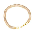Women Luxury Sterling Silver Jewelry Gemstone Bracelet Fashion Yellow Gold Plated Moissanite Zircon Bangle Bracelets for Girls