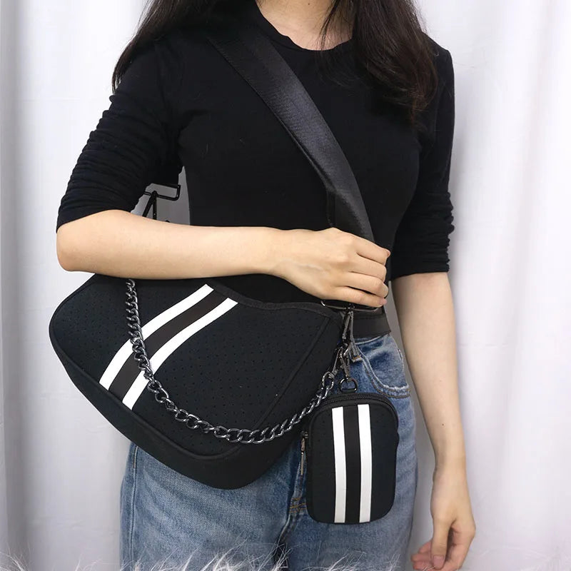 HONOUR ME Customize Neoprene Key Coin Chain Shoulder Cross Body Bag