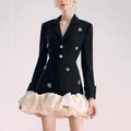 RNSHANGER Fashion Crystal Beading Designer Dress Elegant Irregular Organza Patchwork Commuter Dress for Women