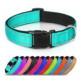 Wholesale Reflective Dog Collar Soft Neoprene Padded Breathable Nylon Pet Collar Adjustable for Small Medium Large Dogs